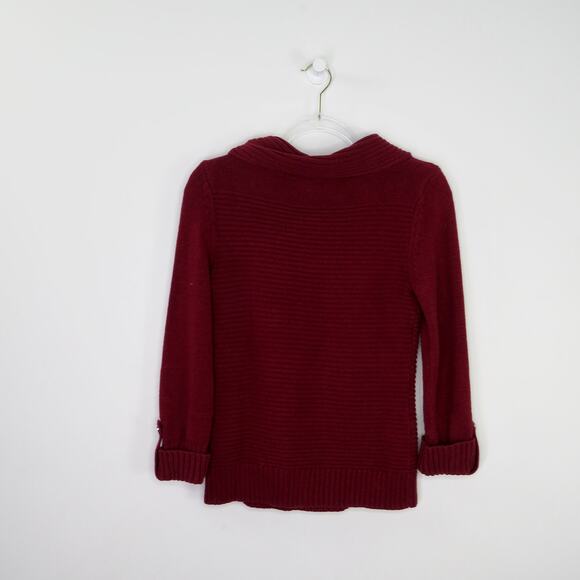 Jones New York Wine Red Shrug Neck Sweater Knit Cozycore Small Chic - Picture 4 of 7